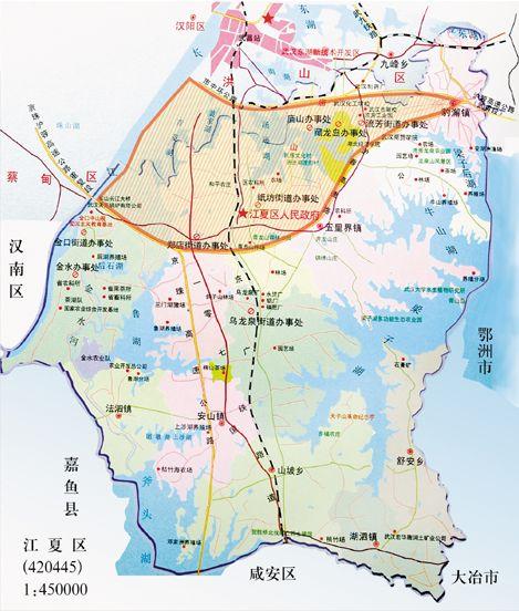 武汉江夏区地图_武汉江夏区人口