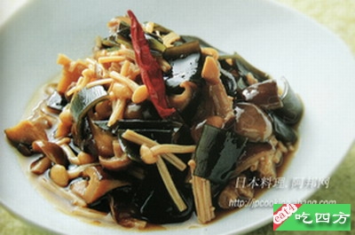 汉音对照 日式蘑菇昆布煮(图)-西餐菜谱 ri shi m