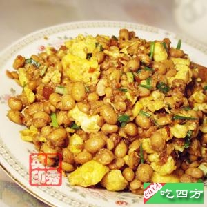 汉音对照 腊八豆炒鸡蛋(图)-国内菜系 la ba dou