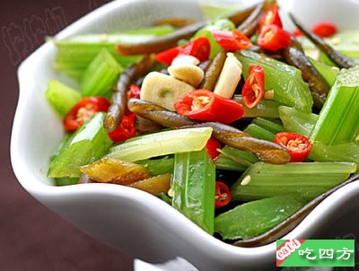 补碘-黄金海茸拌西芹(图)-特色菜谱