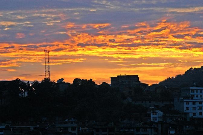 夕阳西下 夜幕降临图片 自然风光 风景图片(3)