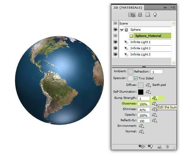 用photoshop 3d工具制作逼真的地球(1)