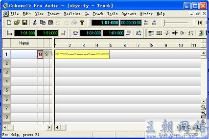 在cakewalk中打开skycity.mid