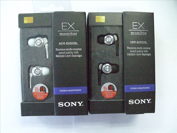 索尼sony mdr-ex500sl入耳式耳塞 大陆行货 黑色/白色