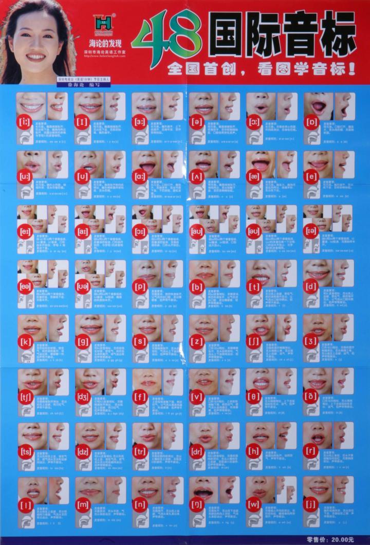 英语发音不标准的人,本书有口腔发音部位图