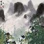 白雪石漓江烟雨图