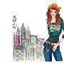 美丽时尚的美女手绘插画电脑壁纸1－卡通壁纸