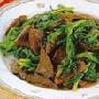油菜炒猪肝(4-6岁)(图)－特色菜谱