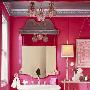 玫红色壁纸玫红色的壁纸在卫浴间墙面上大面积使用，需 导购_居家装饰