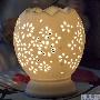 情人节礼物白色镂空香熏灯 陶瓷香薰灯 白色镂空香熏灯 家品_居家装饰