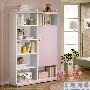 这款小小的粉色书架，一侧设计有柜门，可以让小公主们 家品_居家装饰