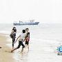 狠心男海中扔小狗 爱心群众爬礁石营救（图） 动物世界