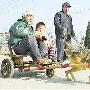 训练“狗拉车”，六旬老人很快乐（图） 动物世界