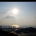 海港落日图片 自然风光 风景图片