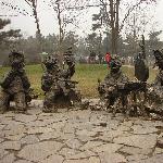 大雁塔广场上的泥塑雕图片 自然风光 风景图片