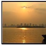 金鸡湖的落日图片 自然风光 风景图片
