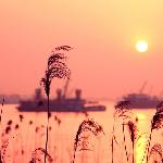 夕阳伴着船儿归图片 自然风光 风景图片