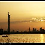 夕阳下的双塔图片 自然风光 风景图片