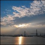 大桥夕照图片 自然风光 风景图片