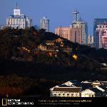 登徐州泰山鸟瞰主城区图片 自然风光 风景图片