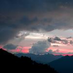 残阳如血－阿尔卑斯山图片 自然风光 风景图片