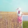 Photoshop给草原人物照片加上淡雅的青黄秋季色