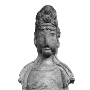 一尊 人面鸟身 灰陶俑