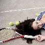 网球场的绝代性感美女--邵路雅