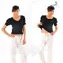 皮尔瑜伽服套装772A黑+902B白(M)