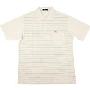 名鳄男式POLO领暗条半袖T恤-白色2XL-2719