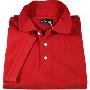 SURE男式素色折领T恤-L深红-S82001