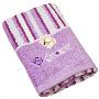 洁丽雅-格子缎档彩条绣花浴巾8472A（紫）
