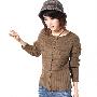 【QA-1】-韩版时尚精品针织毛衣QA-8509-咖啡色