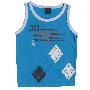 男童蓝色白边无袖背心122-128
