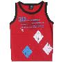 男童红色蓝边无袖背心122-128