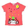 香港小Q豆儿童T恤 贴布刺绣小猴图案短袖T恤 21067浅红 11号（120）
