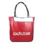 adidas阿迪达斯运动线条商标女士-环保-单肩-购物手拎包-E34322(红/白)