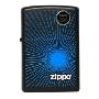 ZIPPO打火机蓝光四射黑哑漆彩印24150