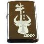 ZIPPO打火机牛气冲天激光黑冰商标中国东方国粹纪念版打火机