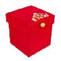 唐风古韵麂皮绒牡丹刺绣花瓣型折叠针线盒-红色