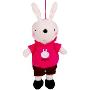 瑞奇比蒂外贸卡通兔子置物袋粉色帽衫 赠黑白猪兔毛手机链一对