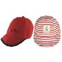星童坊网格软舌帽AL2005红色+格条小马帽STW2001红色 46cm套装