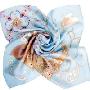 Angel's外贸真丝缎面小方巾礼品装(001013-蓝色）