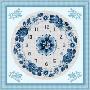 泰国女王十字绣挂钟面-吉祥系列蓝色花环C431008(14CT 小格布)