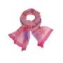 ZIZHEN紫真外贸时尚真丝丝巾-枫叶图案粉色中长巾