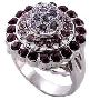 伊泰莲娜-合金镀白金戒指-紫色花水晶戒指(专柜特供，全国联保)