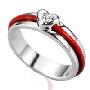 伊泰莲娜-合金镀白金戒指-幸福红绳戒指(专柜特供，全国联保)