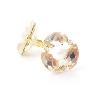 Bifing比菲-合金韩版耳钉-低头的笑意淡粉水晶花朵珍珠镶嵌