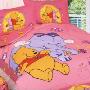 迪士尼纯棉斜纹活性印染双人床单四件套-维尼乐园 粉色