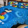 迪士尼纯棉斜纹活性印染双人床单四件套-6077-飞翔米奇 蓝色